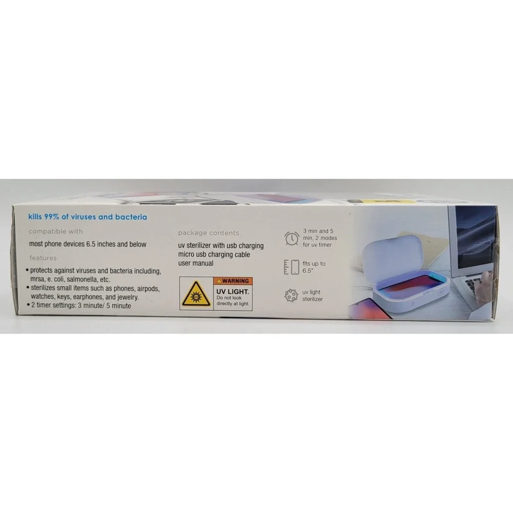 NIB UV Sterilizer Vivitar PureMobile USB Charge Kills 99% of Viruses & Bacteria